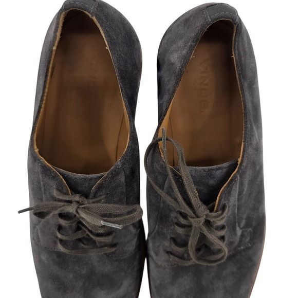 Vince Mens 10.5 Boerum Suede Graphite Grey Almond Toe Tie Dress Shoes main image 7